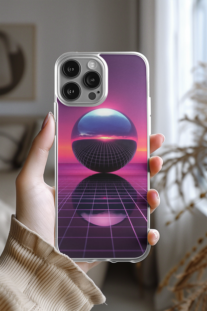 Grid Sphere Synthwave Case